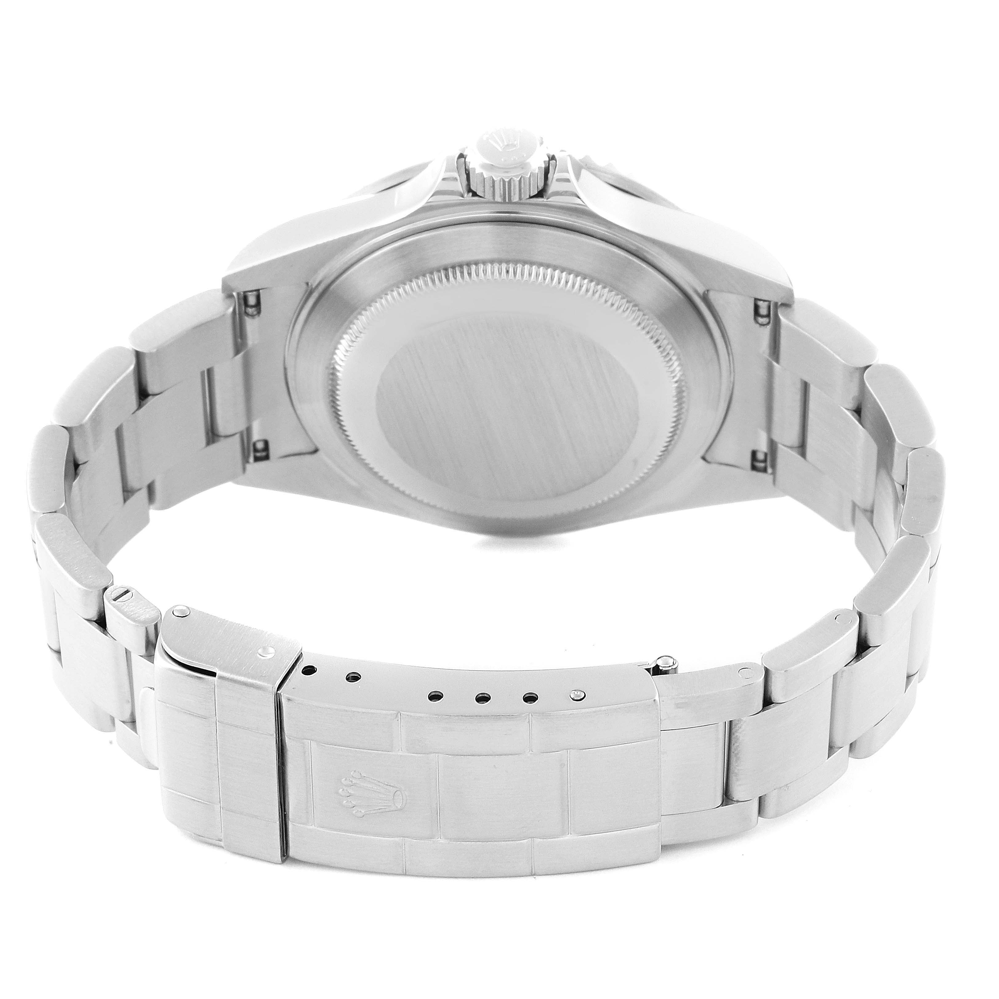 The image shows the back case, bracelet, and clasp of a Rolex Submariner 16610 Men
s Stainless Steel Black Dial 16610 Men
s Stainless Steel Black Dial watch from a rear angle.