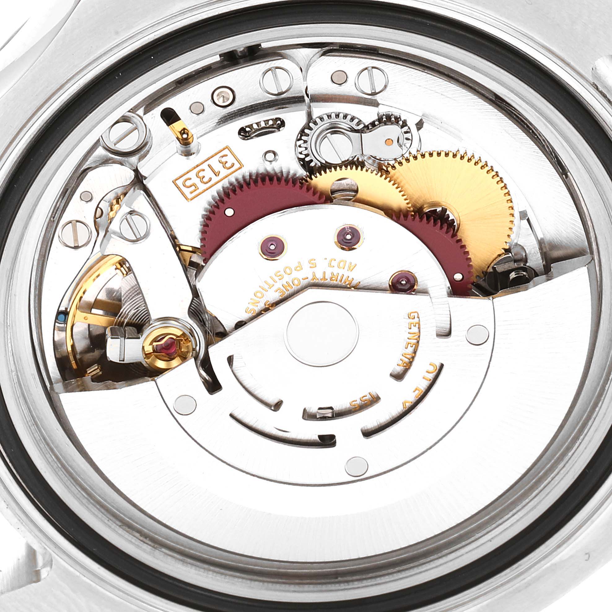 This image shows the internal mechanical movement of the Rolex Yacht-Master 16622 Men's Stainless Steel Silver Dial 16622 Men's Stainless Steel Silver Dial watch from a back angle.