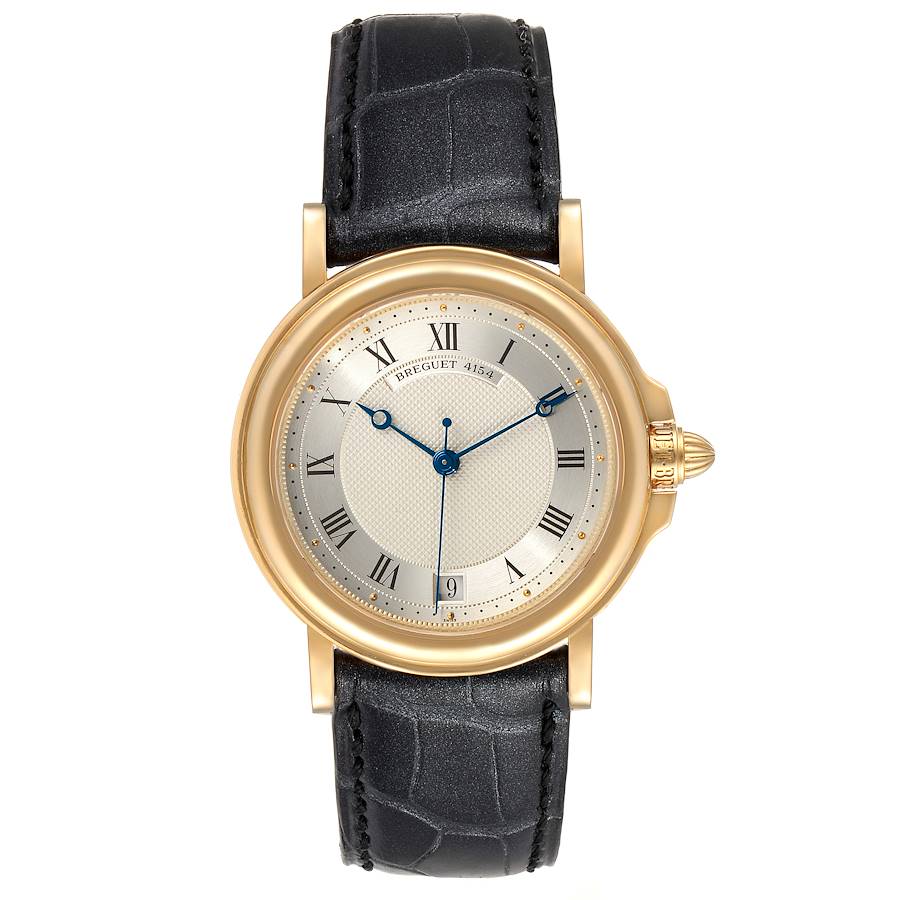 Breguet Classique 18K Yellow Gold Silver Dial Mens Watch 4154G