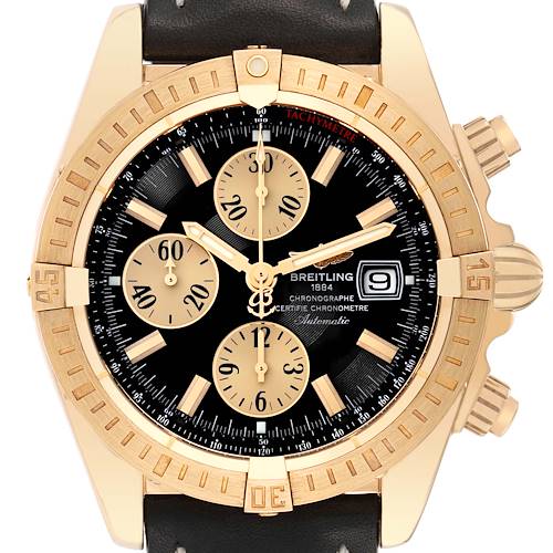 Photo of Breitling Chronomat Evolution Yellow Gold Mens Watch K13356 Box Papers