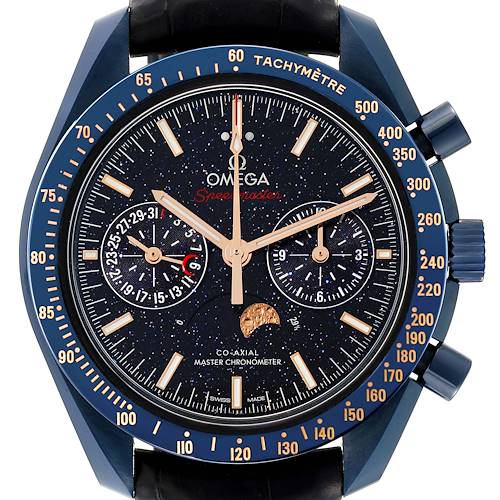 Photo of Omega Speedmaster Blue Side of the Moon Ceramic Mens Watch 304.93.44.52.03.002
