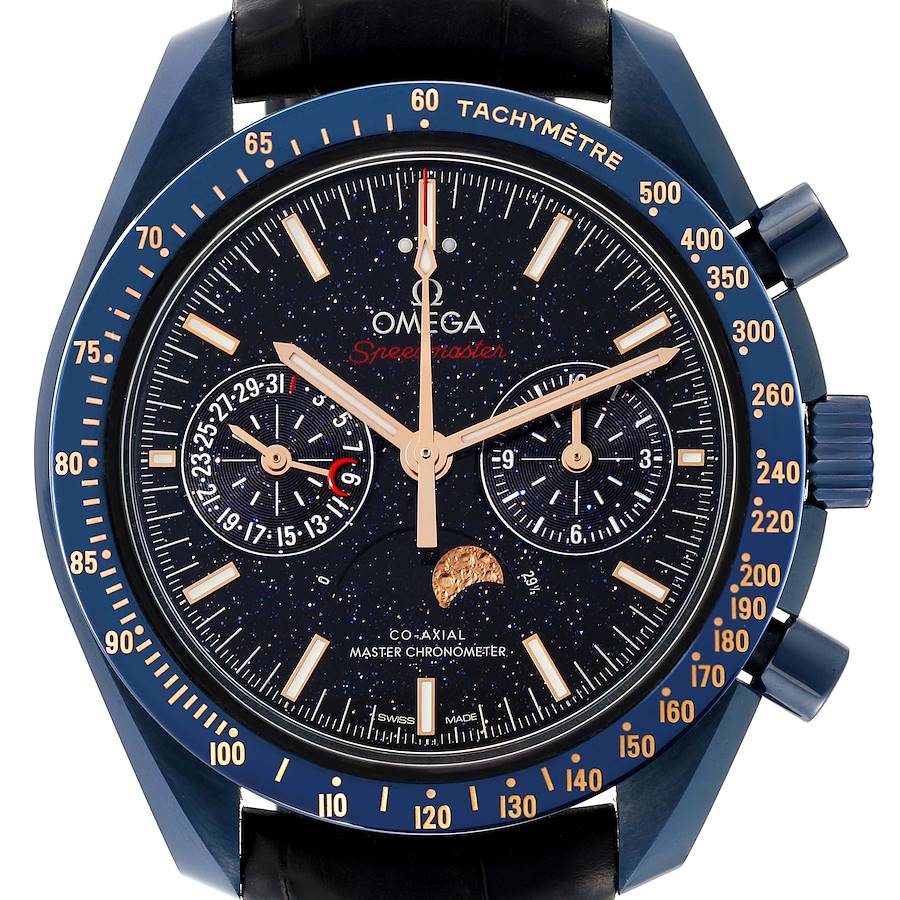 Omega Speedmaster Blue Side of the Moon Ceramic Mens Watch 304.93.44.52.03.002 SwissWatchExpo