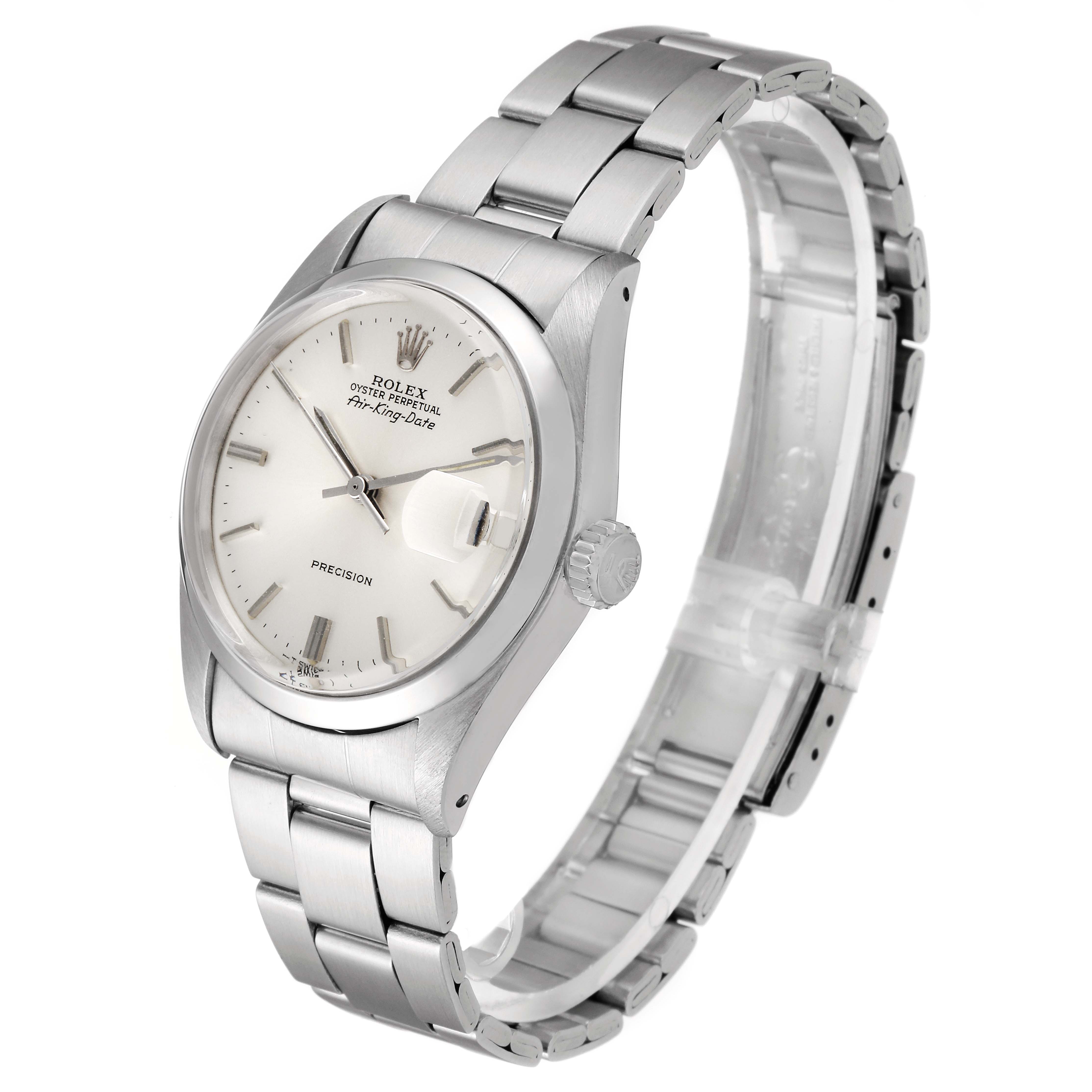 The Rolex Vintage Collection 5700 Men's Stainless Steel Silver Dial 5700 Men's Stainless Steel Silver Dial watch is shown at a three-quarter angle displaying the dial, bracelet, crown, and clasp.