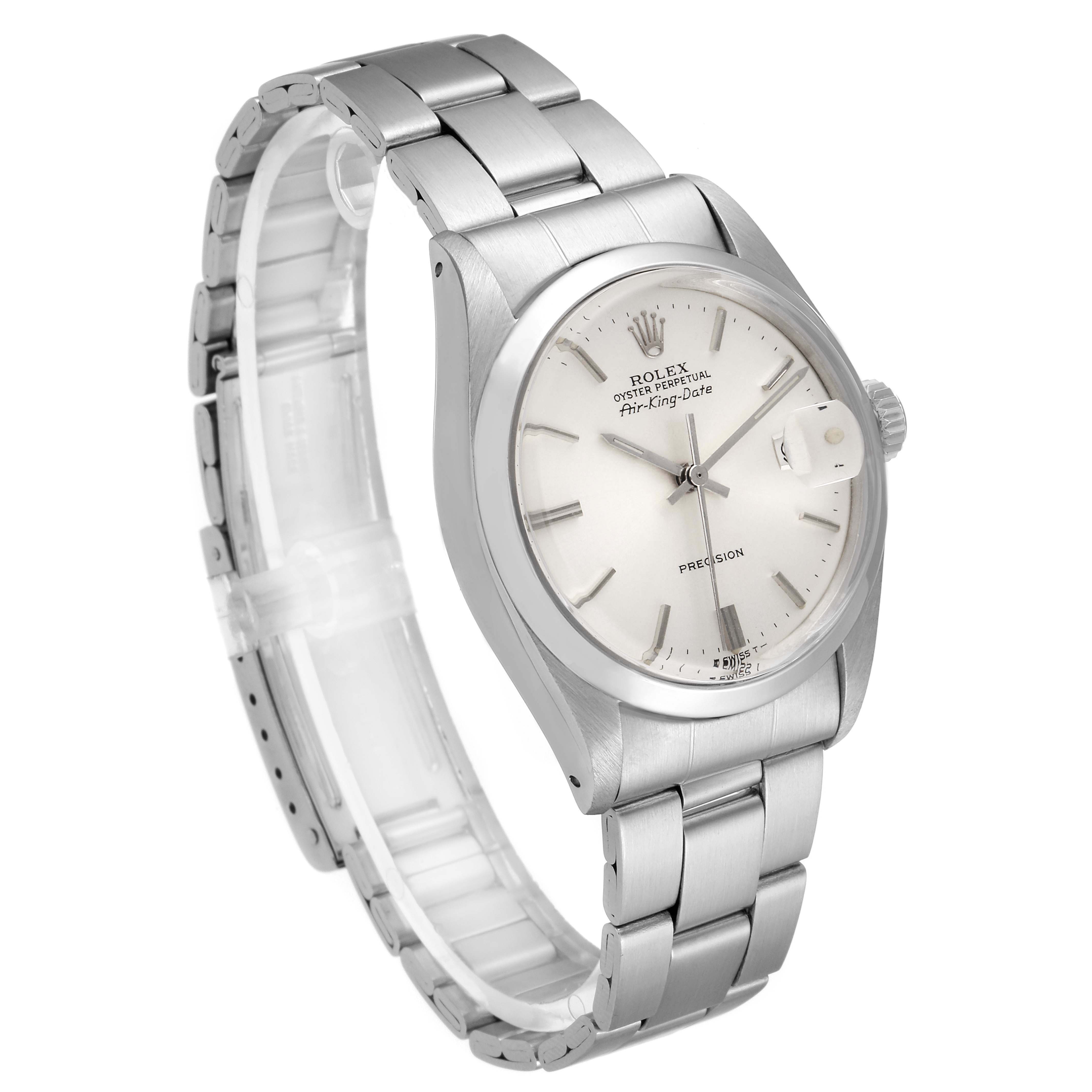 The image shows a Rolex Vintage Collection 5700 Men's Stainless Steel Silver Dial 5700 Men's Stainless Steel Silver Dial watch, angled slightly from the front, highlighting the face, bezel, and bracelet.