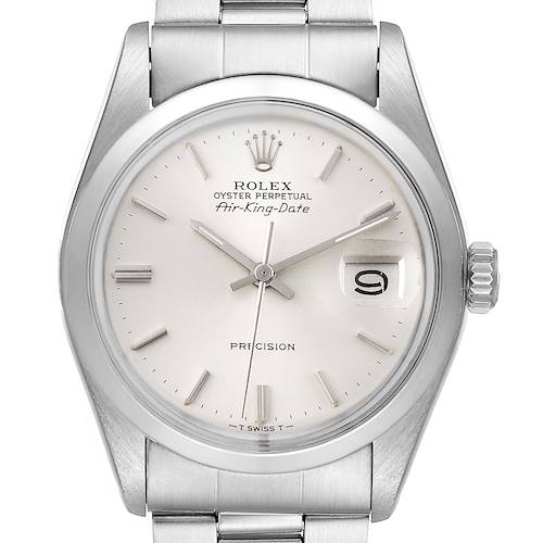 Photo of Rolex Air King Date Vintage Stainless Steel Silver Dial Mens Watch 5700