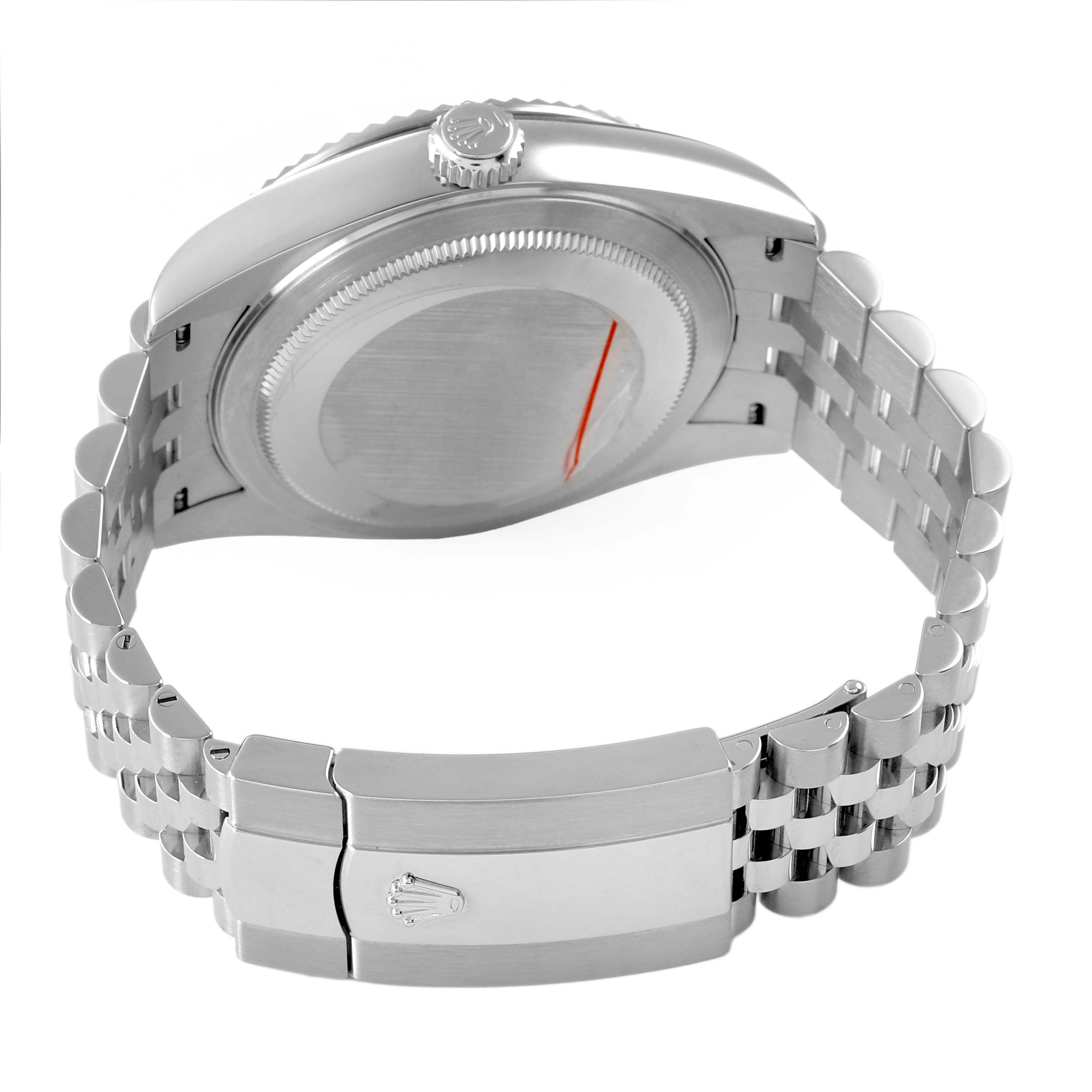 The image shows the back and side view of the Rolex Sky-Dweller 336934 Men's Stainless Steel Blue Dial, focusing on the clasp and bracelet.