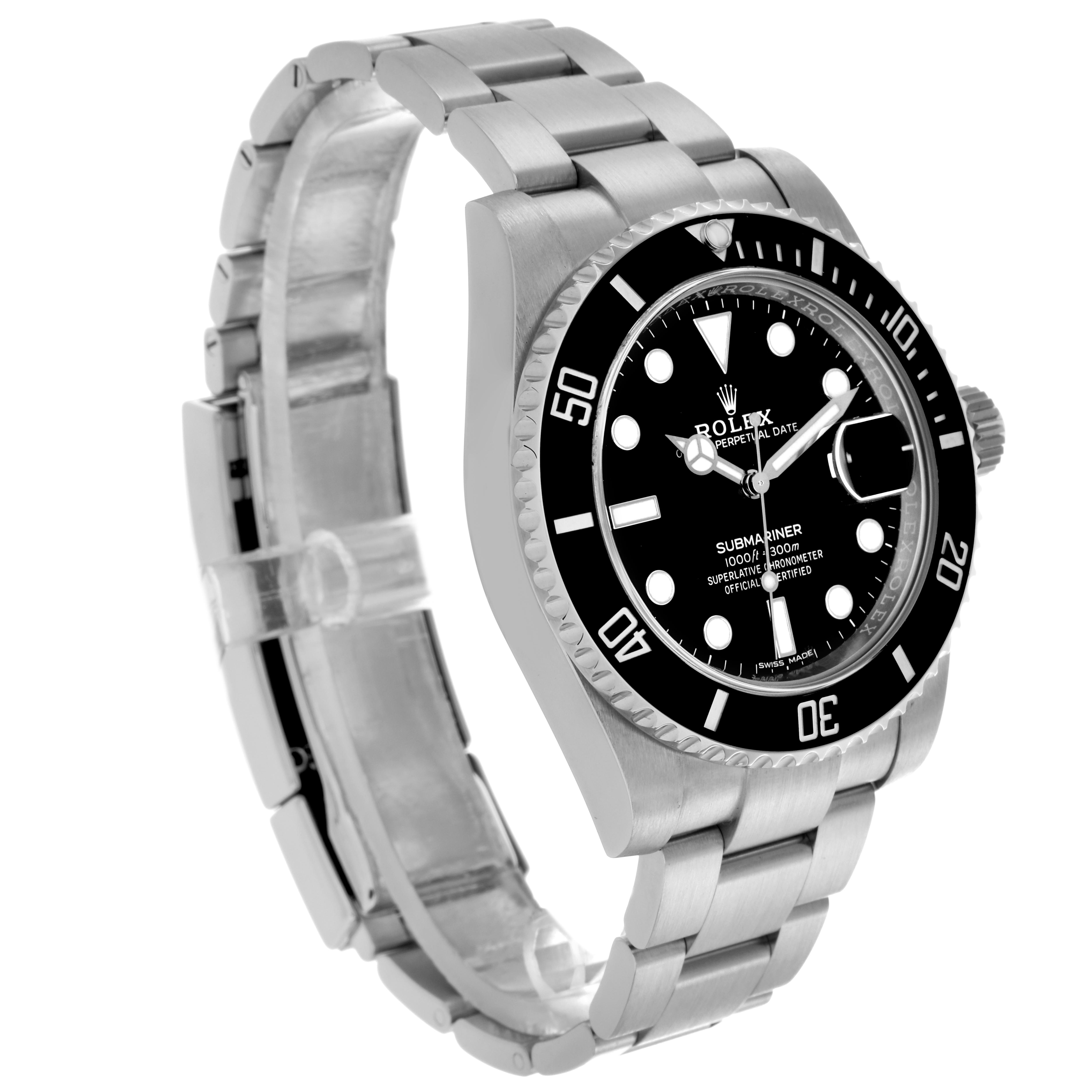 The Rolex Submariner 116610 Men's Stainless Steel Black Dial 116610 Men's Stainless Steel Black Dial is shown at a three-quarter angle, displaying the face, bezel, crown, and bracelet.