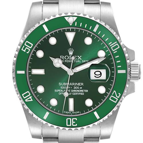 Photo of Rolex Submariner Hulk Green Dial Steel Mens Watch 116610LV Card