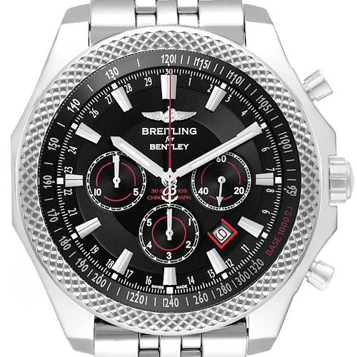 Photo of Breitling Bentley Barnato Steel Black Red Dial Mens Watch A25368