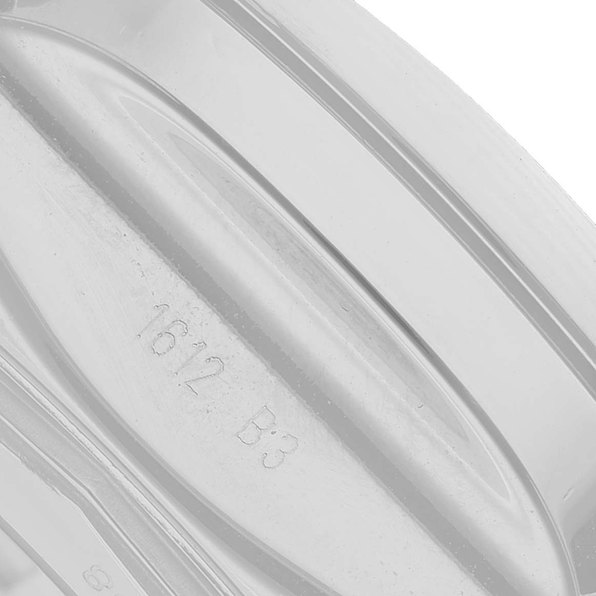 The image shows a close-up detail of the inner part of a clear bezel or component for the Breitling Bentley A25368 Men's Stainless Steel Silver Dial watch.