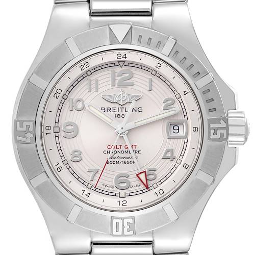 Photo of Breitling Colt GMT Silver Dial Automatic Steel Mens Watch A32370 Box Papers