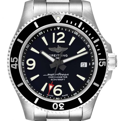 Photo of Breitling Superocean 42 Black Dial Steel Mens Watch A17366 Box Card
