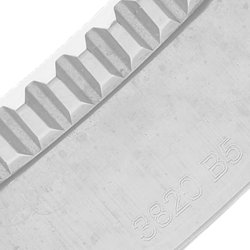 The image shows a close-up view of the bezel's edge and engraved model number "3820 B5" of the Breitling Superocean A17366 Men's Stainless Steel White Dial A17366 Men's Stainless Steel White Dial watch.