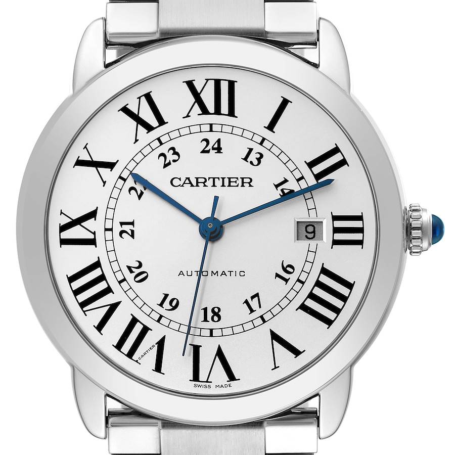 Cartier Ronde Solo XL Silver Dial Automatic Mens Watch W6701011 Card SwissWatchExpo