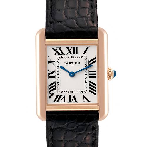 Photo of Cartier Tank Solo Silver Dial Rose Gold Steel Ladies Watch W5200024