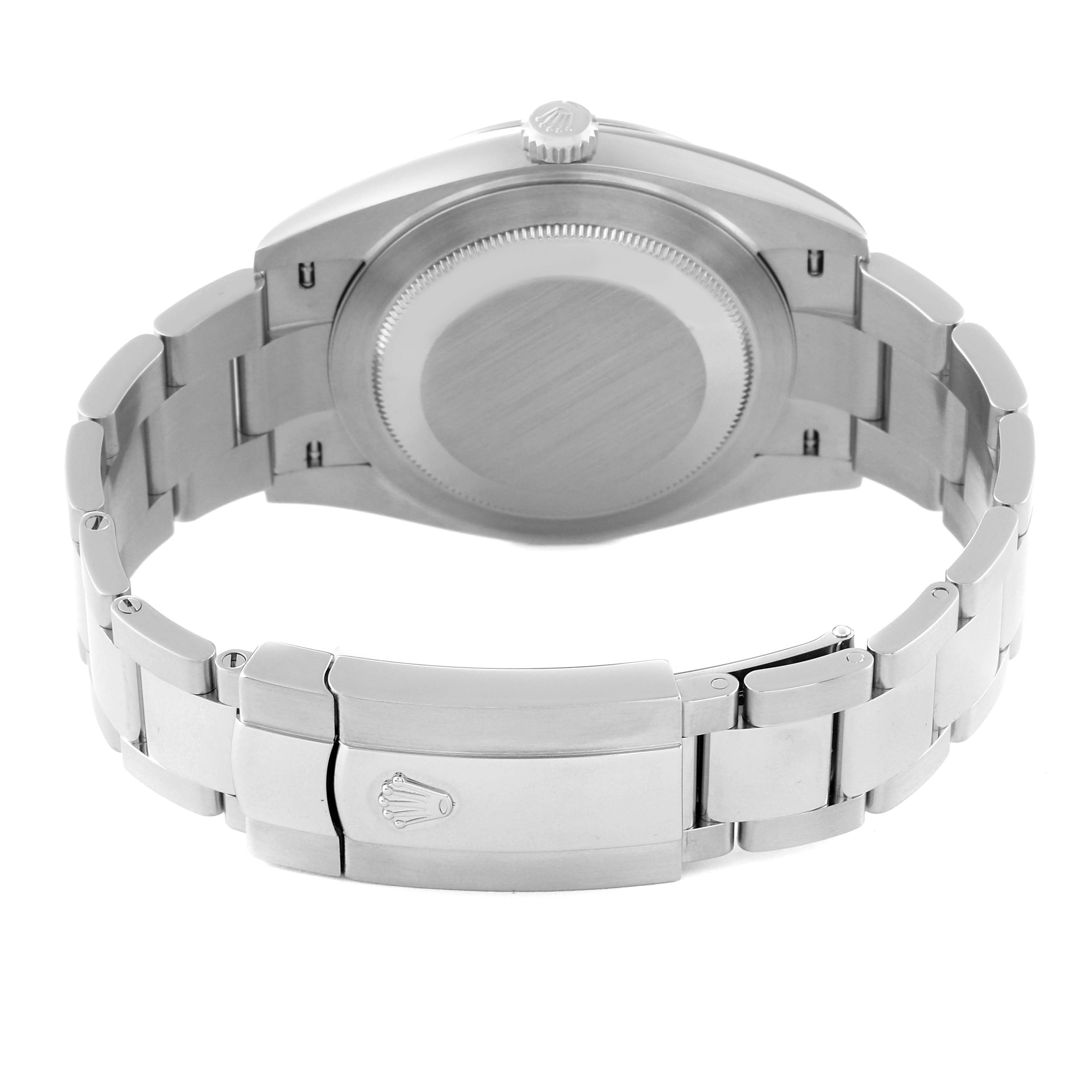 The image shows the back and bracelet clasp of a Rolex Datejust 41 126300 Men's Stainless Steel Blue Dial 126300 Men's Stainless Steel Blue Dial.