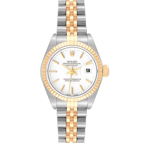 Photo of Rolex Datejust Steel Yellow Gold White Dial Ladies Watch 79173 Papers