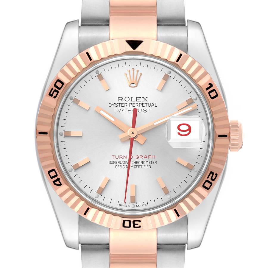 Rolex Datejust Turnograph Steel Rose Gold Mens Watch 116261 SwissWatchExpo
