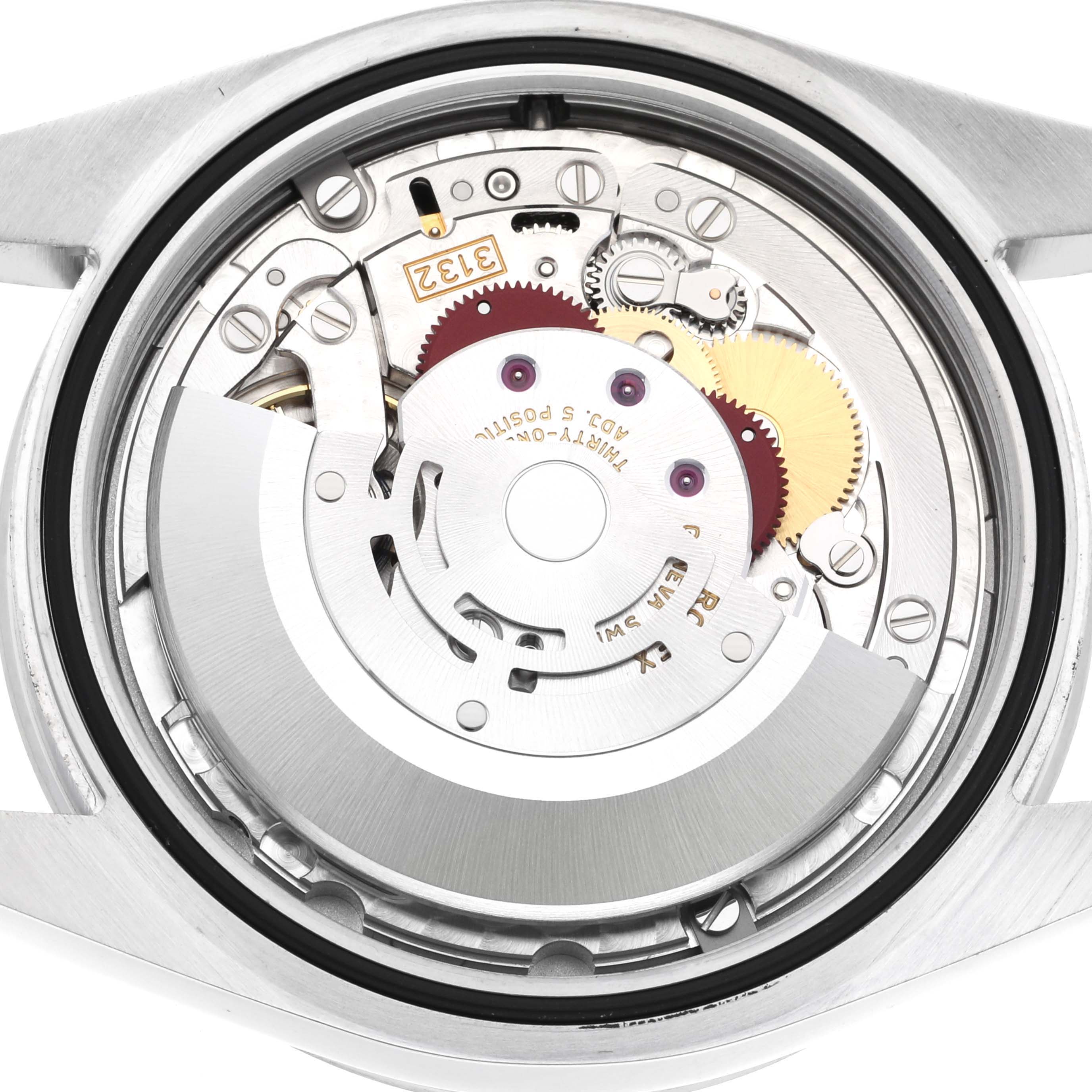 This image shows the internal movement mechanism of a Rolex Explorer 214270 Men
s Stainless Steel Black Dial 214270 Men
s Stainless Steel Black Dial watch viewed from the back case.