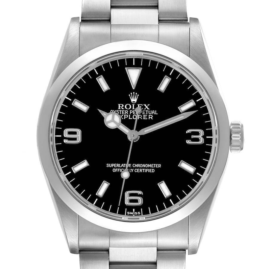 Rolex Explorer I Black Dial Steel Mens Watch 14270 SwissWatchExpo
