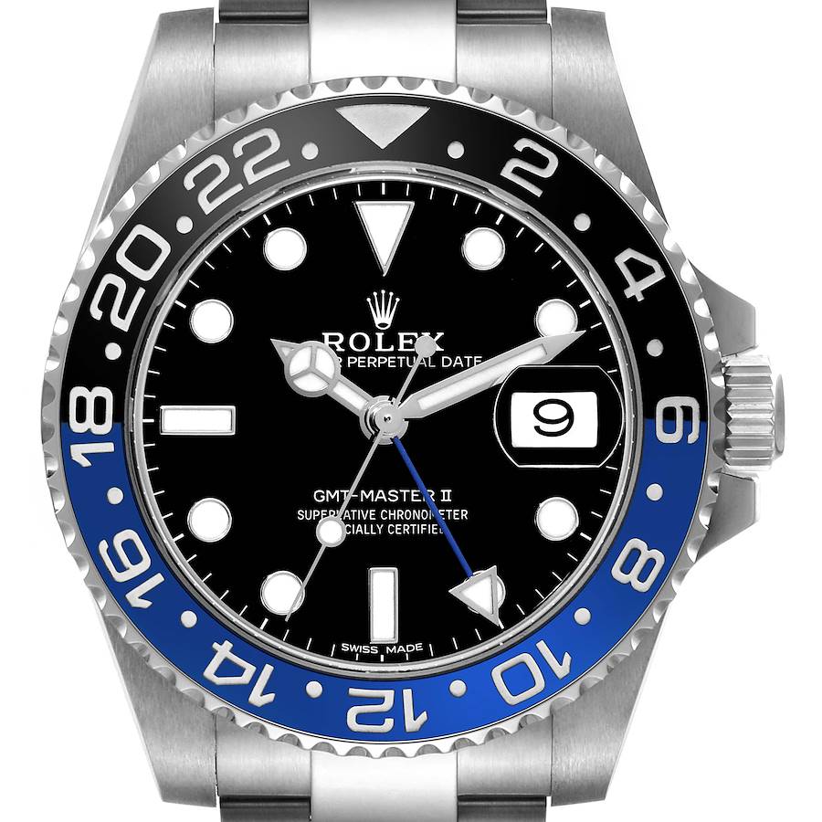 Rolex GMT Master II Black Blue Batman Bezel Steel Mens Watch 116710 Card SwissWatchExpo