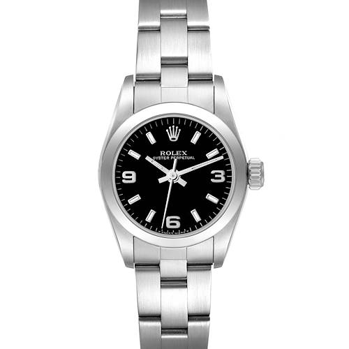 Photo of Rolex Oyster Perpetual Steel Black Dial Ladies Watch 67180 + 1 link