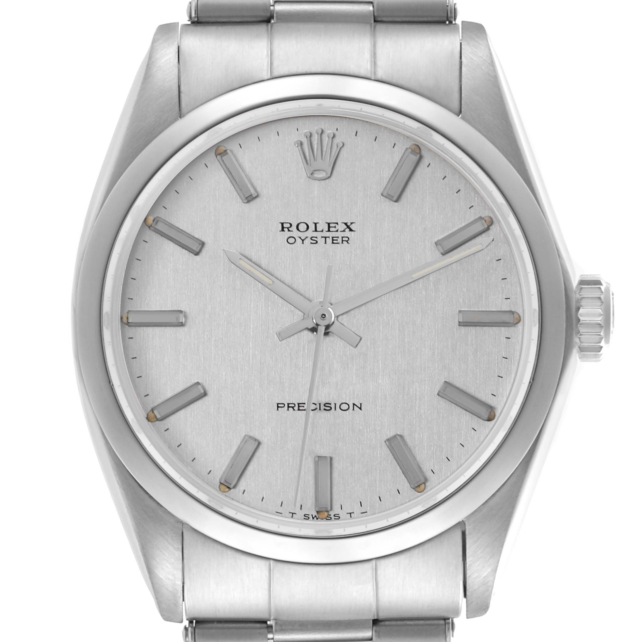 The Rolex Vintage Collection 6426 Men's Stainless Steel Silver Dial 6426 Men's Stainless Steel Silver Dial watch is shown from a front view, displaying the dial, crown, and part of the bracelet.