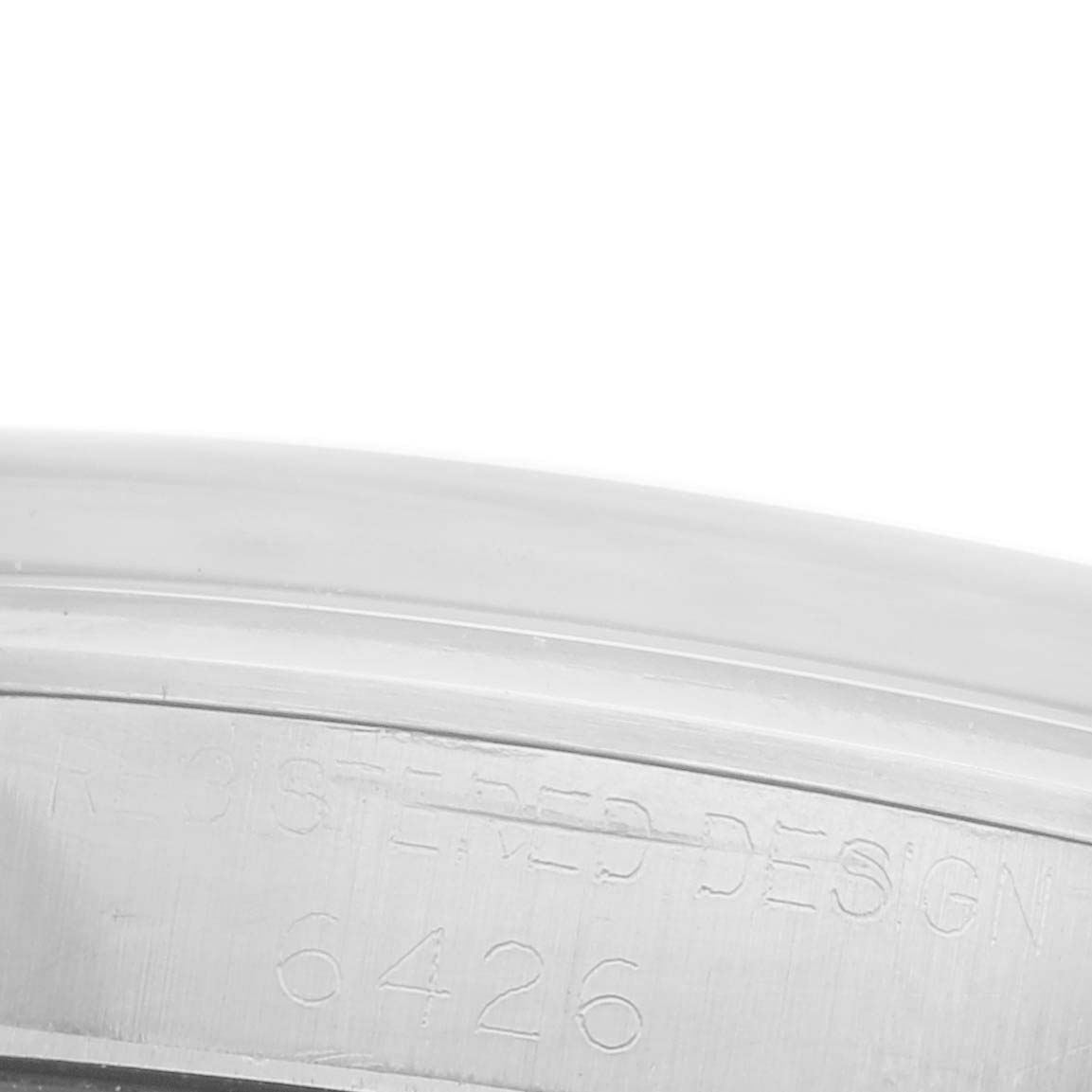The image shows the side engraving on the case of a Rolex Vintage Collection 6426 Men's Stainless Steel Silver Dial 6426 Men's Stainless Steel Silver Dial watch, highlighting the model number.