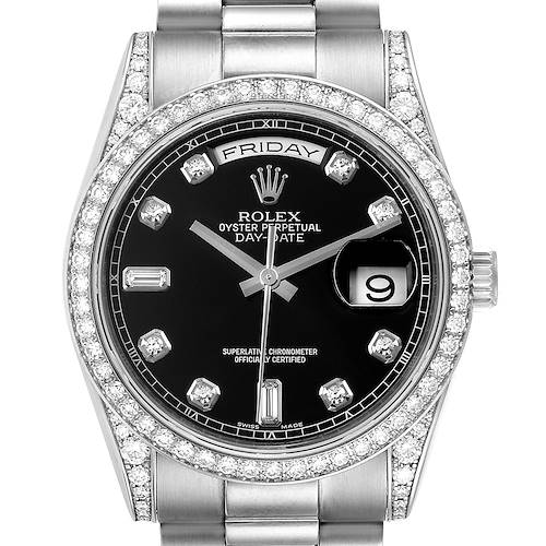 Photo of Rolex President Day-Date 18k White Gold Diamond Mens Watch 118339 Box Papers  - 1EXTRA LINKS