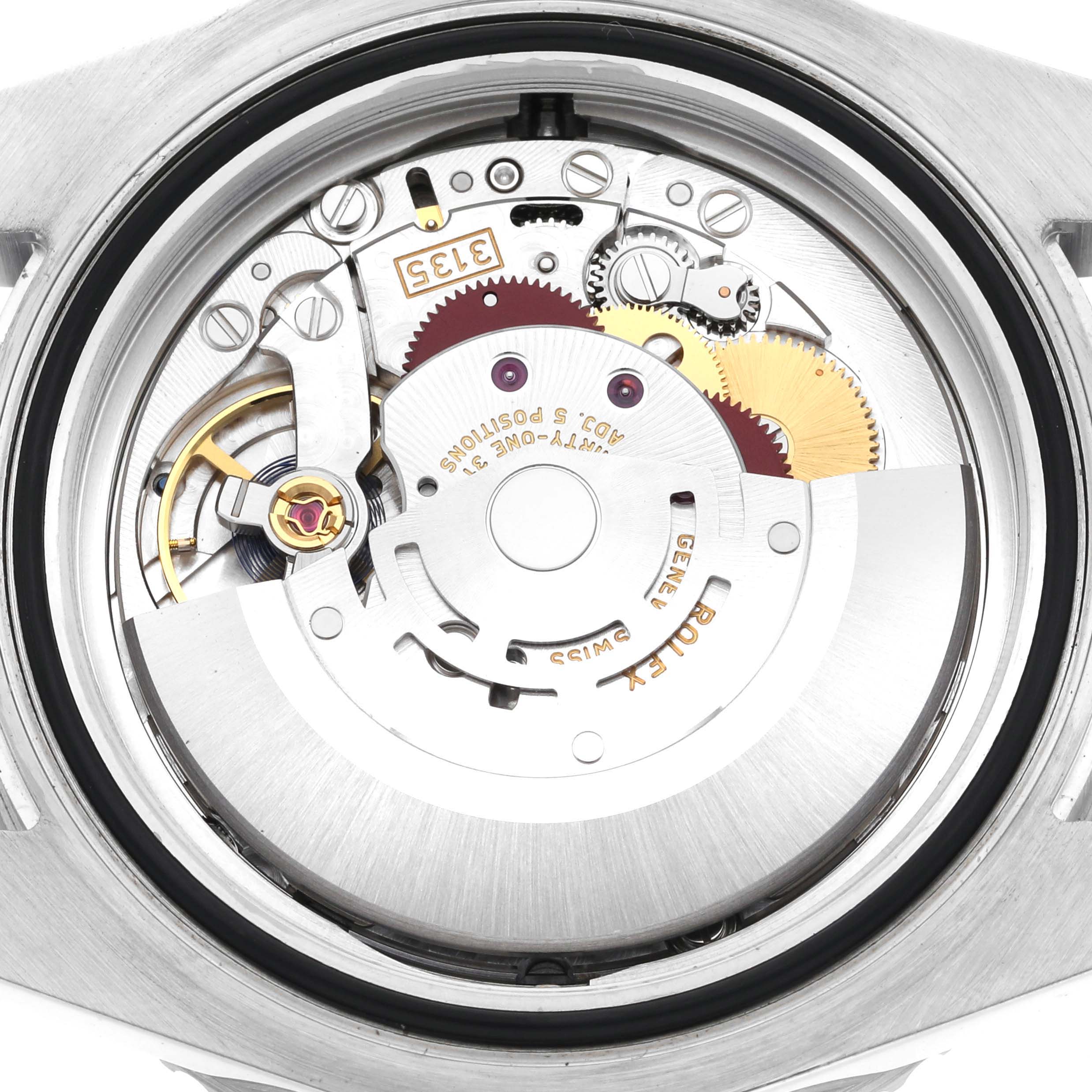 The image shows the inner mechanical movement and components of a Rolex Sea-Dweller 116600 Men's Stainless Steel Black Dial 116600 Men's Stainless Steel Black Dial watch from a back case angle.