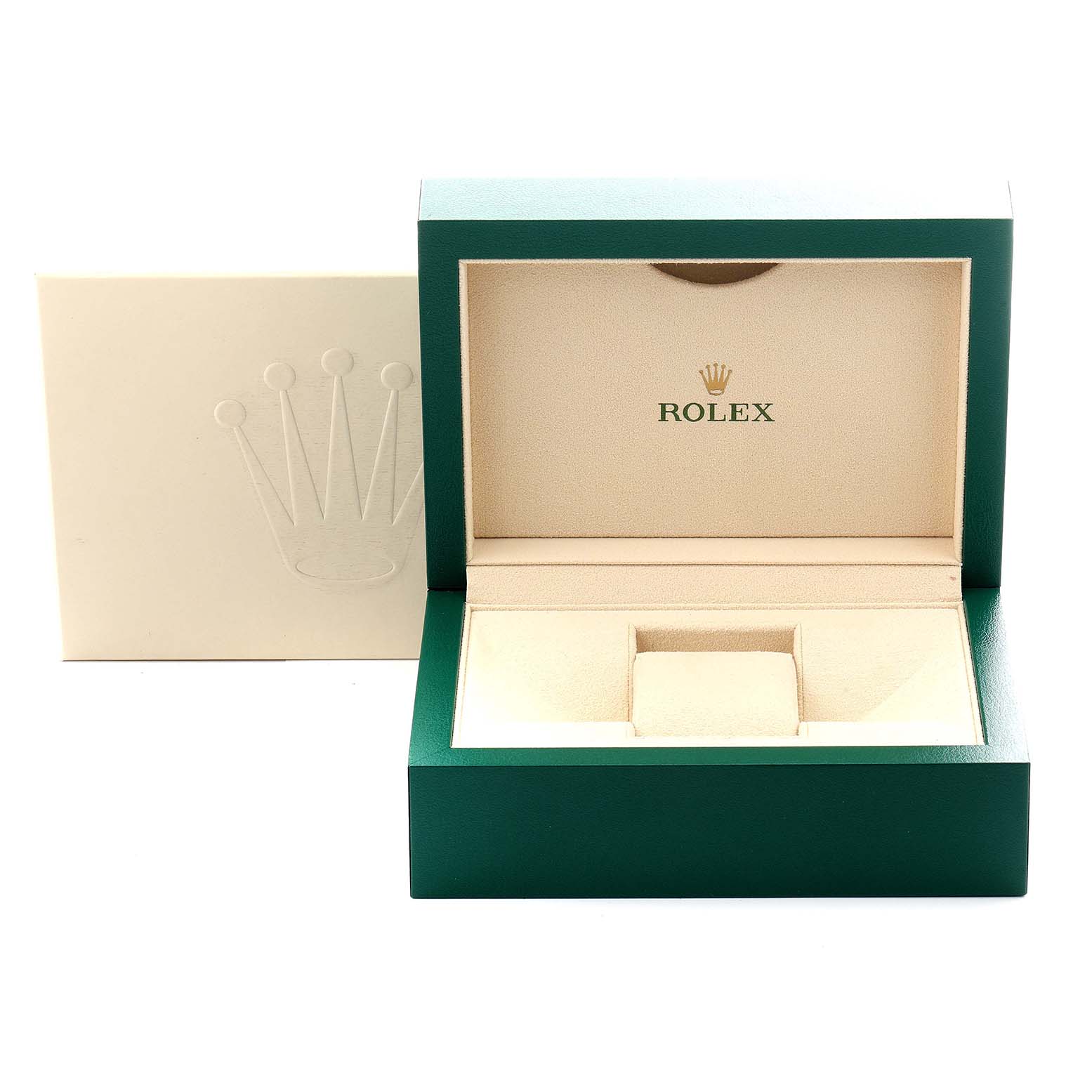 The image shows a Rolex Sea-Dweller 126660 Men's Stainless Steel Black Dial 126660 Men's Stainless Steel Black Dial watch box, open, with inner lining and Rolex branding visible.