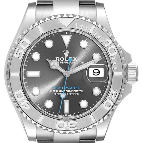 Photo of Rolex Yachtmaster Steel Platinum Bezel Rhodium Dial Mens Watch 126622 Card
