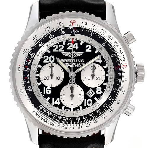 Photo of Breitling Navitimer Cosmonaute Black Dial Steel Mens Watch A22322 Box Papers