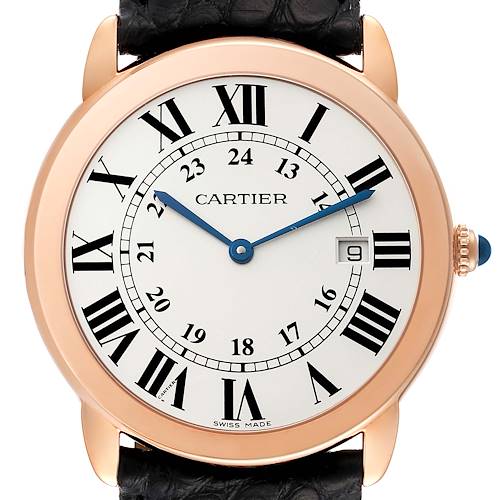 Photo of Cartier Ronde Solo Large Rose Gold Steel Mens Watch W6701008 Papers
