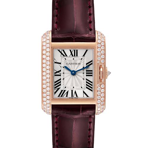 Photo of Cartier Tank Anglaise Rose Gold Silver Dial Diamond Ladies Watch WT100013