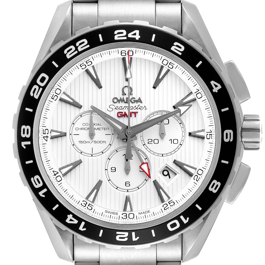 Omega Seamaster Aqua Terra GMT Chronograph Watch 231.10.44.52.04.001 Box Card SwissWatchExpo