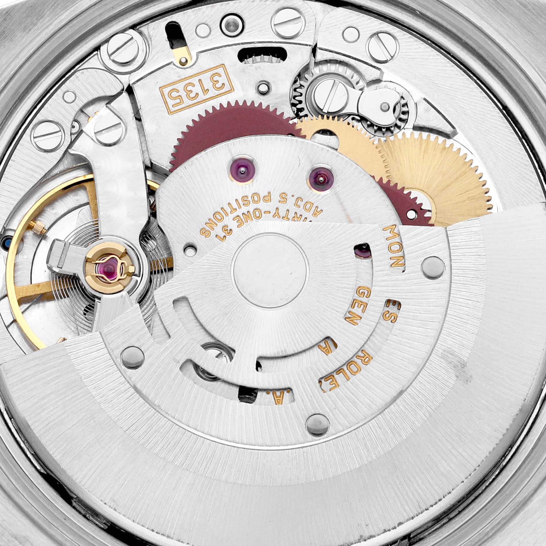 This image shows the internal mechanical movement components of a Rolex Date 15210 Men's Stainless Steel Black Dial 15210 Men's Stainless Steel Black Dial model watch.