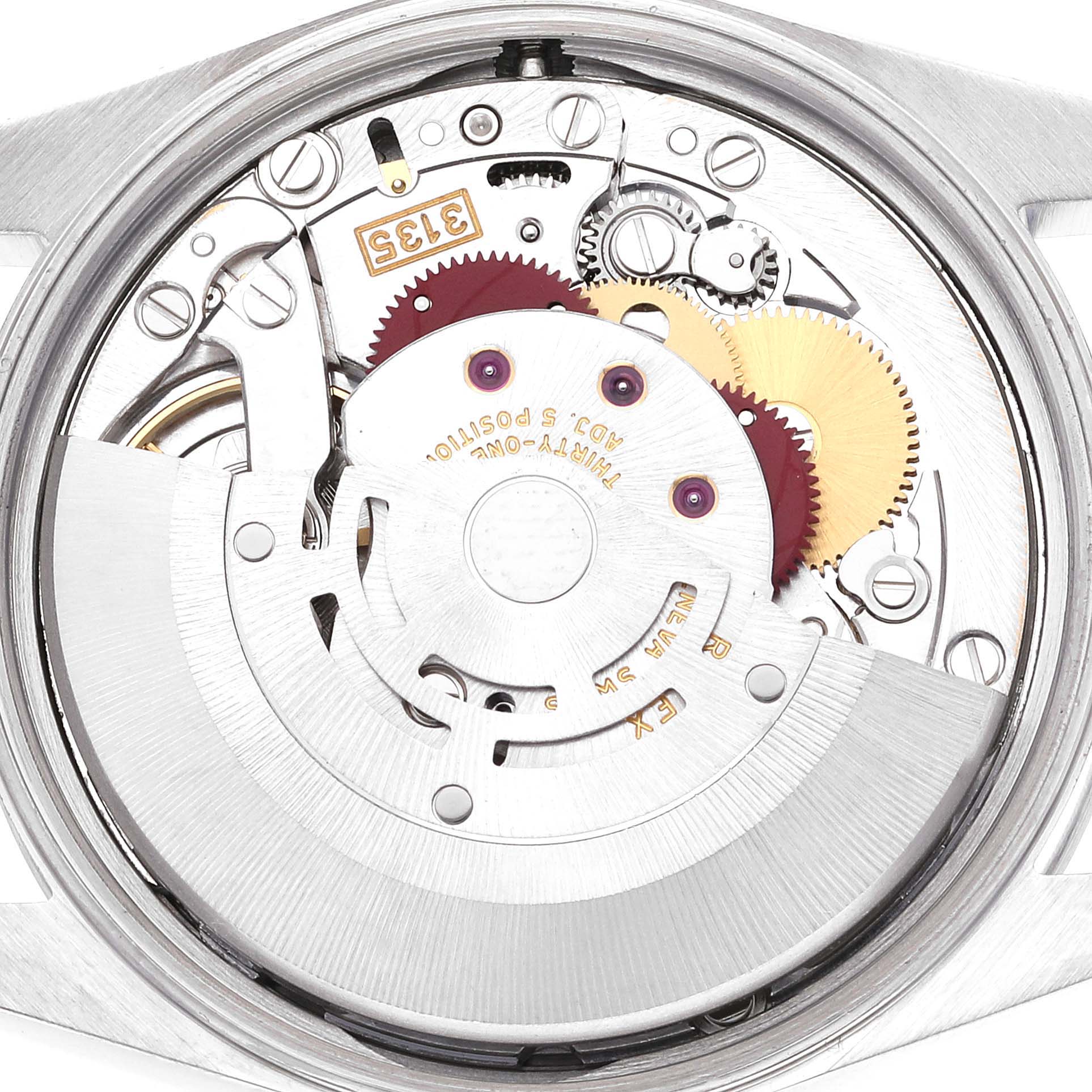 This image shows a top-down view of the movement inside a Rolex Date 15200 Men's Stainless Steel Blue Dial 15200 Men's Stainless Steel Blue Dial model watch.