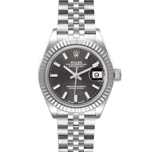 Photo of Rolex Datejust 28 Steel White Gold Slate Dial Ladies Watch 279174