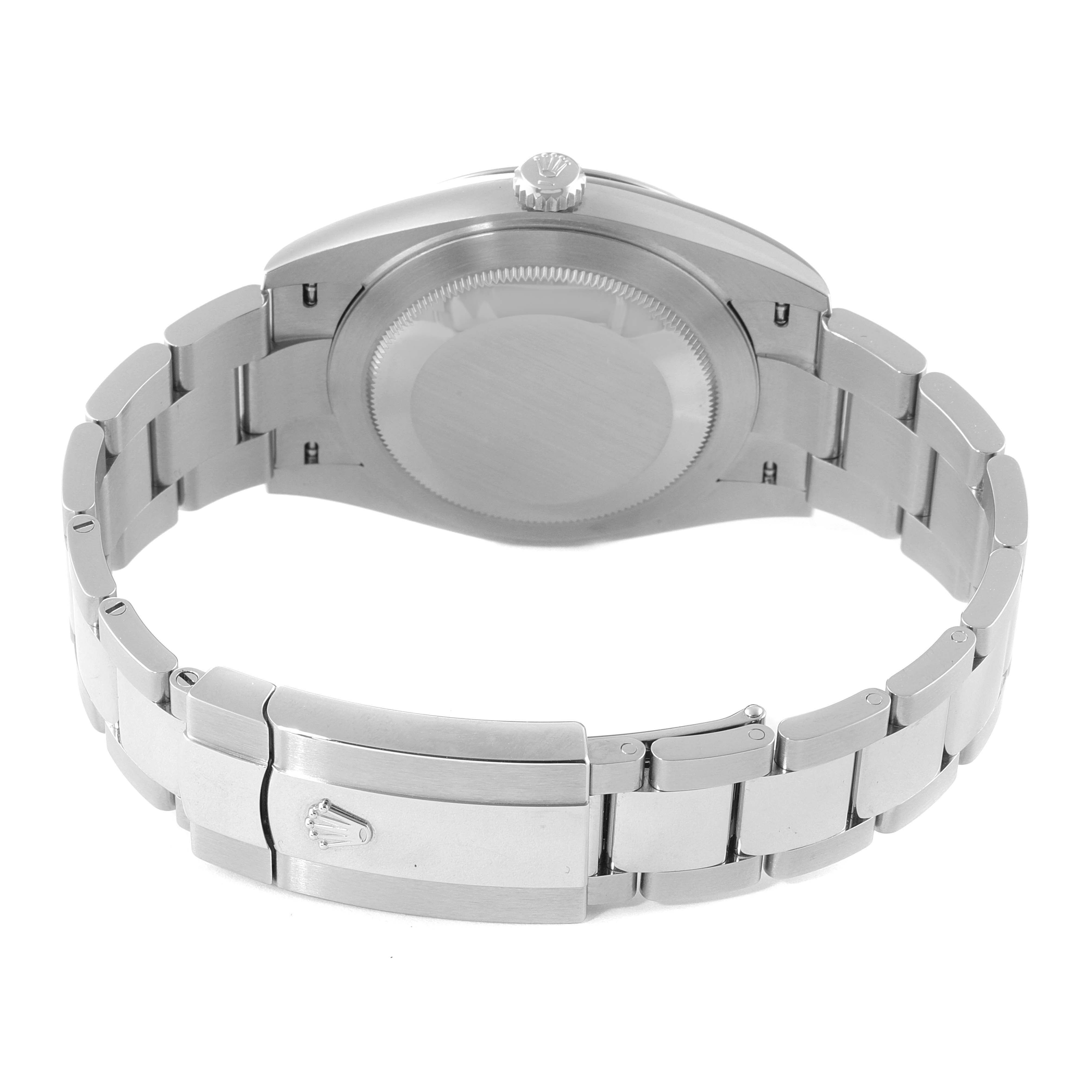 This image shows the back case and bracelet of a Rolex Datejust 41 126334 Men's Stainless Steel Silver Dial 126334 Men's Stainless Steel Silver Dial model watch, viewed from the rear.