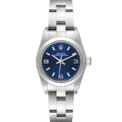 Photo of Rolex Oyster Perpetual 24 Nondate Blue Dial Ladies Watch 76080 Box Papers