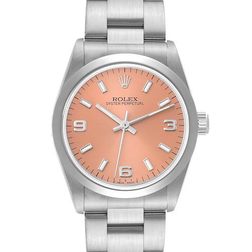 Photo of Rolex Oyster Perpetual Midsize Salmon Dial Steel Ladies Watch 67480