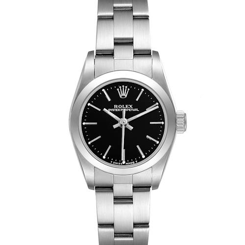 Photo of Rolex Oyster Perpetual Nondate Black Dial Steel Ladies Watch 67180