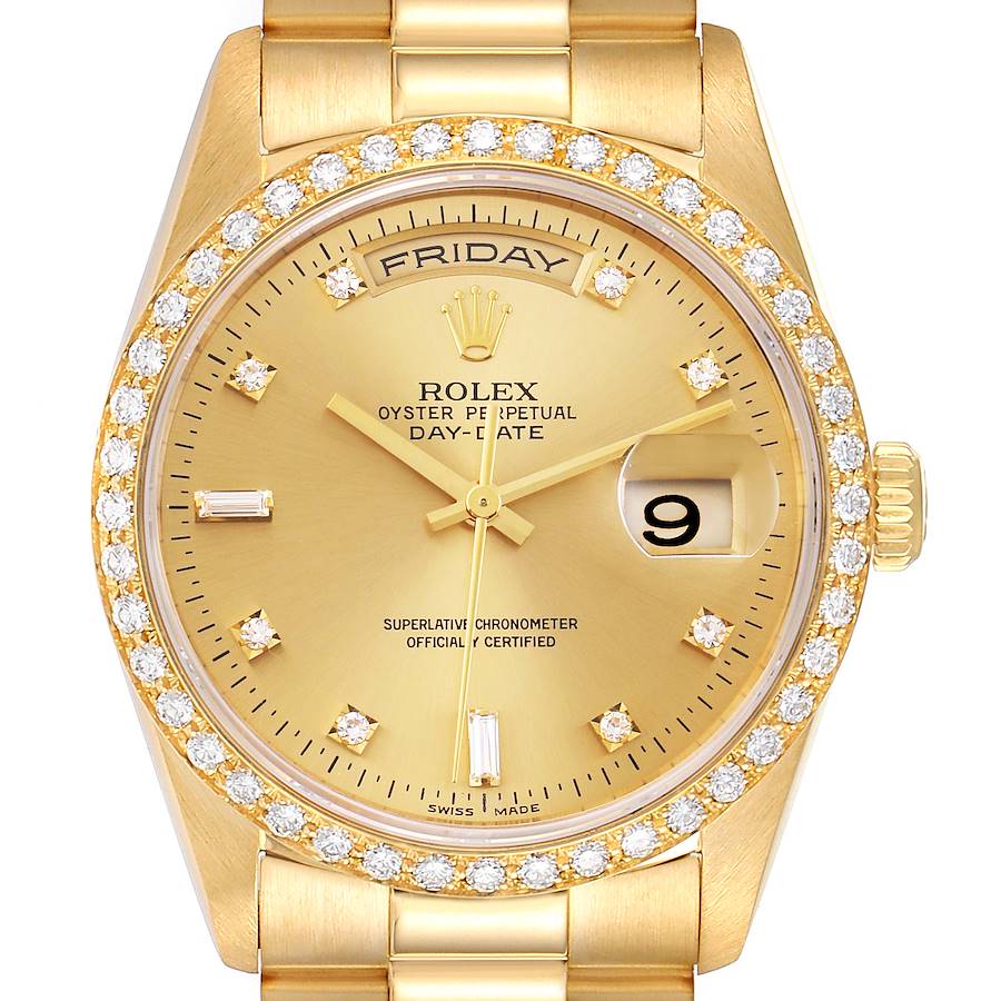 NOT FOR SALE Rolex President Day Date 36mm Yellow Gold Diamond Mens Watch 18348 PARTIAL PAYMENT SwissWatchExpo