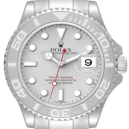 Photo of Rolex Yachtmaster Steel Platinum Dial Platinum Bezel Mens Watch 16622
