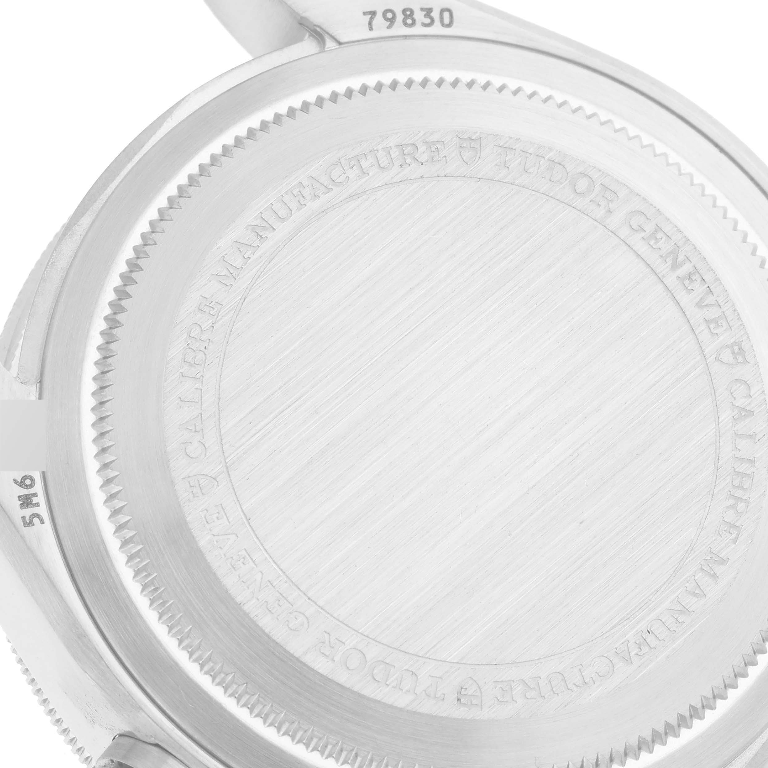 This image shows the case back of the Tudor Heritage Black Bay 79830RB Men's Stainless Steel Black Dial 79830RB Men's Stainless Steel Black Dial watch.