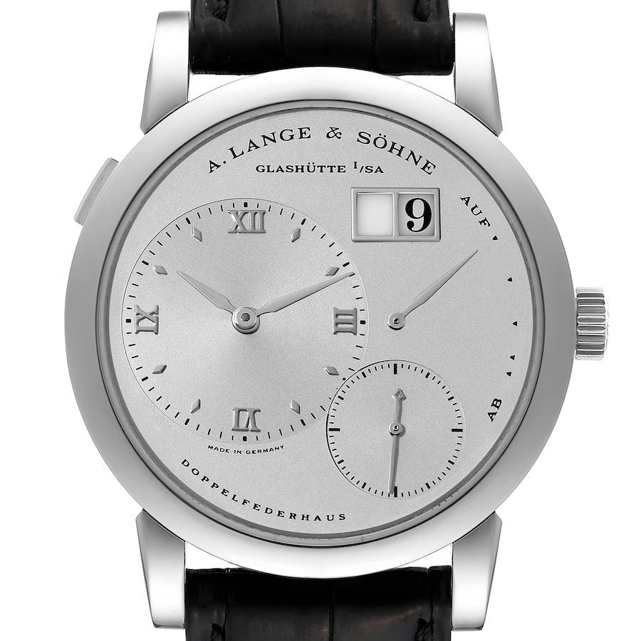 A. Lange and Sohne Lange 1 Silver Dial Platinum Mens Watch 101.025 SwissWatchExpo