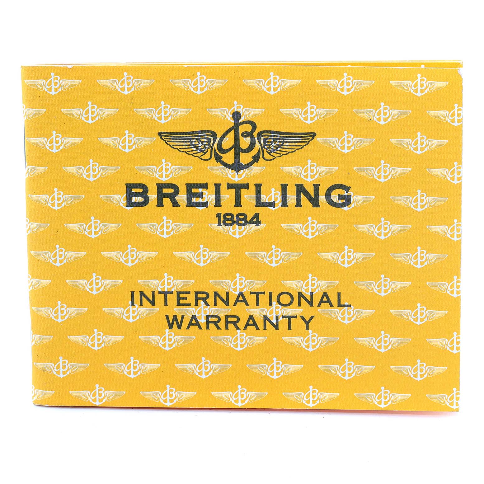 This image shows the front of the Breitling Bentley A13362 Men's Stainless Steel Black Dial A13362 Men's Stainless Steel Black Dial model's international warranty card.
