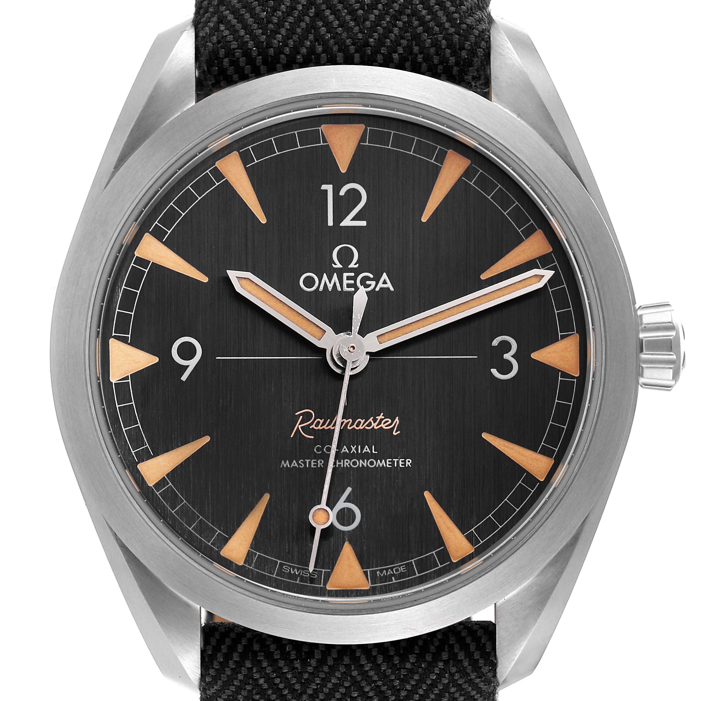 The image shows a front view of an Omega Seamaster 220.10.40.20.01.001 Men
s Stainless Steel Black Dial 220.10.40.20.01.001 Men
s Stainless Steel Black Dial watch, highlighting the dial, hands, and crown.
