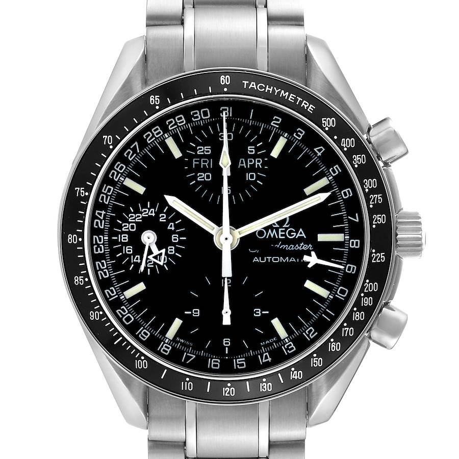 Omega Speedmaster Day Date Black Dial Automatic Mens Watch 3520.50.00 Card SwissWatchExpo